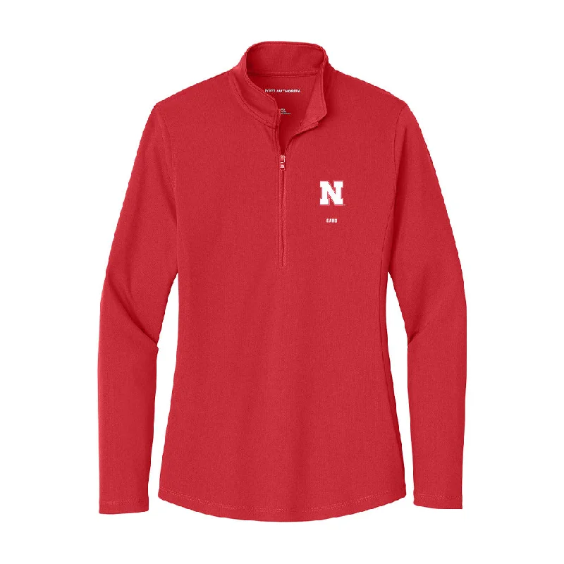 Nebraska - NCAA Women's Gymnastics : Allie Gard - Women's Lightweight Quarter Zip Jacket Rayon Fabric Velvet Fabric Corduroy Fabric Nebraska - NCAA Women's Gymnastics : Allie Gard - Women's Lightweight Quarter Zip Jacket Rayon Fabric Velvet Fabric Corduroy Fabric