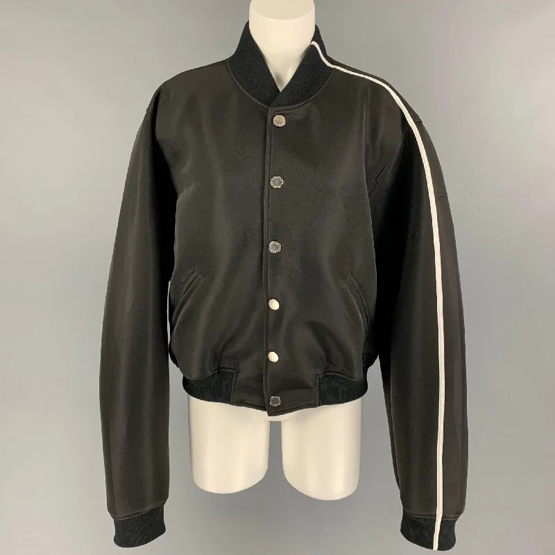 OPENING CEREMONY x Peter Do Size XXL Black White Polyester Shiny Varsity Jacket Denim Fabric Leather Fabric Suede Fabric OPENING CEREMONY x Peter Do Size XXL Black White Polyester Shiny Varsity Jacket Denim Fabric Leather Fabric Suede Fabric