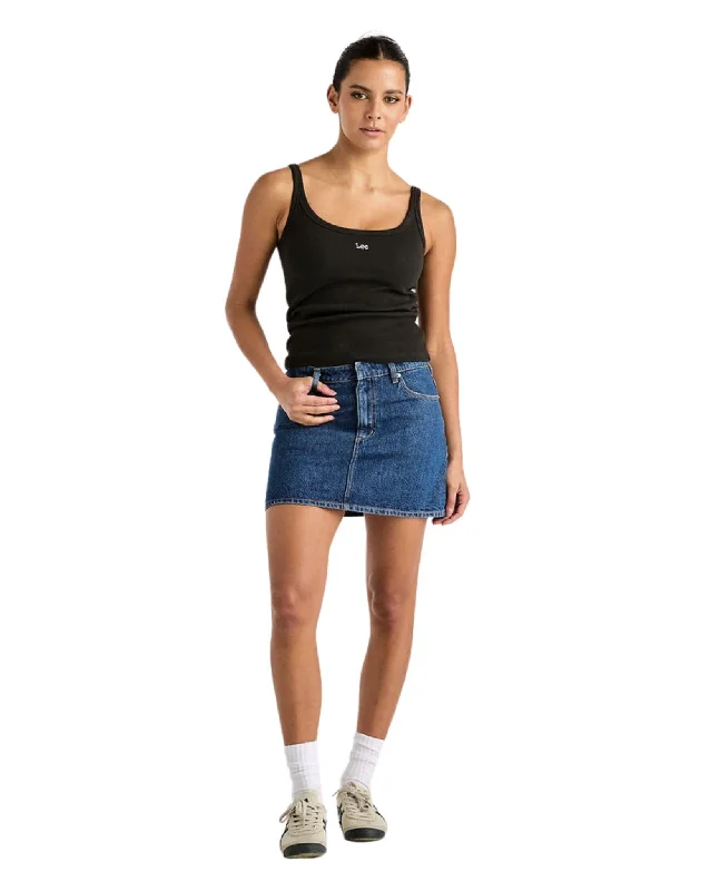 Womens Relaxed Mini Skirt - Indigo Dream wool skirt warm