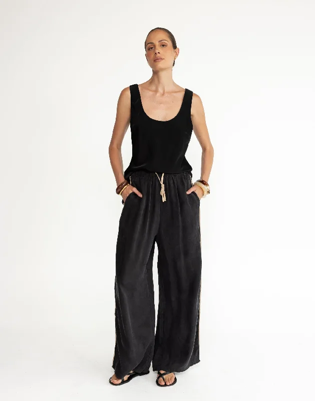 Rey Pants (Black) Chic Wool Trousers