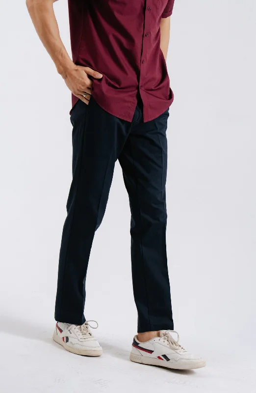 Wrinkle Free Pant - Navy Blue Slim-Fit Leggings