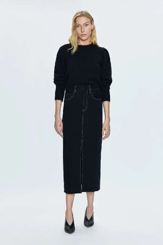 Alice Midi Skirt - Noir corduroy skirt comfortable