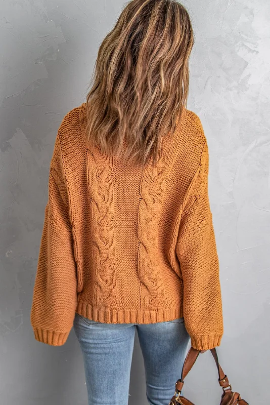 Cute Turtleneck Sweater Solid Print Embellished