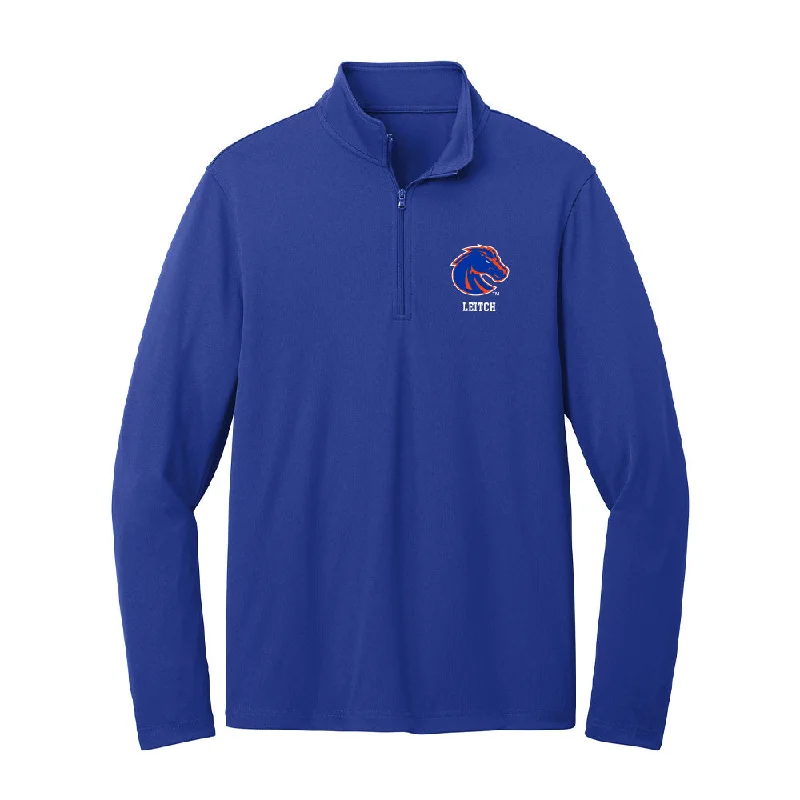 Boise State - NCAA Women's Gymnastics : Sydney Leitch - Lightweight Quarter Zip Jacket Appliqued Jacket Beaded Jacket Sequined Jacket Boise State - NCAA Women's Gymnastics : Sydney Leitch - Lightweight Quarter Zip Jacket Appliqued Jacket Beaded Jacket Sequined Jacket
