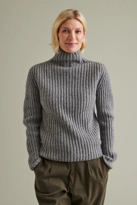 Utö Knitted Sweater Grey Open Front Closed Front Wrap Front
