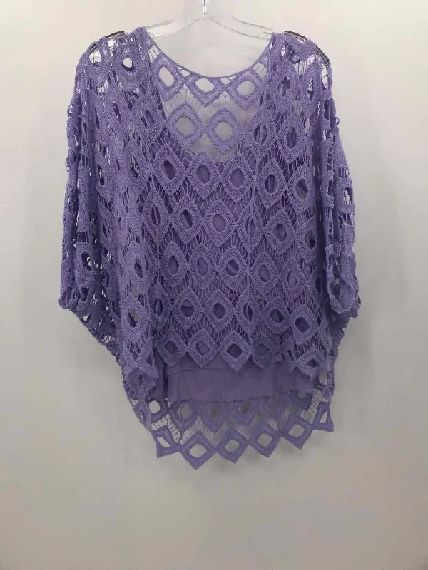 Pre-Owned Brand Bazar Purple Size One Size Lace Sweater Solid Color Striped Floral Print Pre-Owned Brand Bazar Purple Size One Size Lace Sweater Solid Color Striped Floral Print