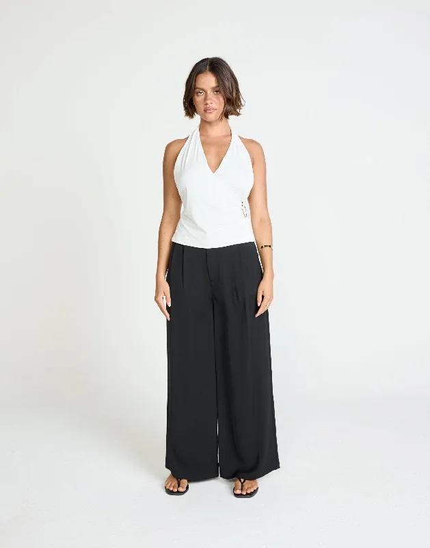 Chicago Pants (Black) - Petite Classic Straight-Leg Pants