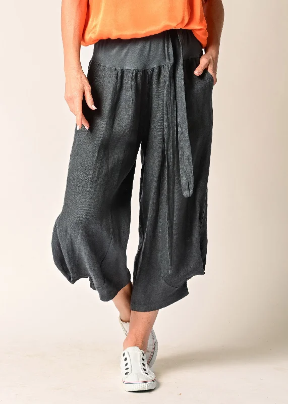 Addison Linen Pant in Granite Comfy Cargo Trousers