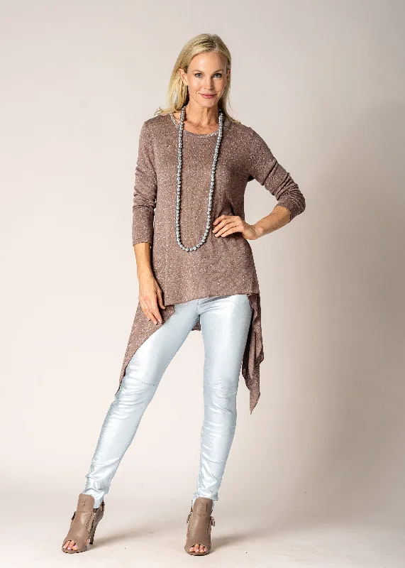 Charlene Metallic Pants in Silver High-Waist Jogger Pants