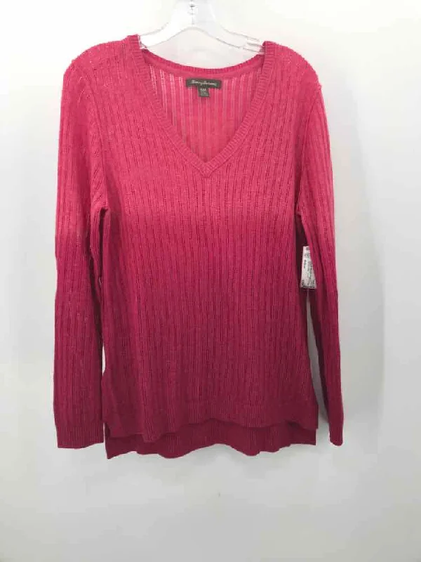 Pre-Owned Tommy Bahama Pink Size Medium Sweater Transparent Opaque Sheer