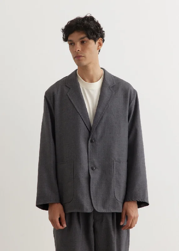 Relaxed Wool Jacket Zippered Jacket Buttoned Jacket Snapped Jacket