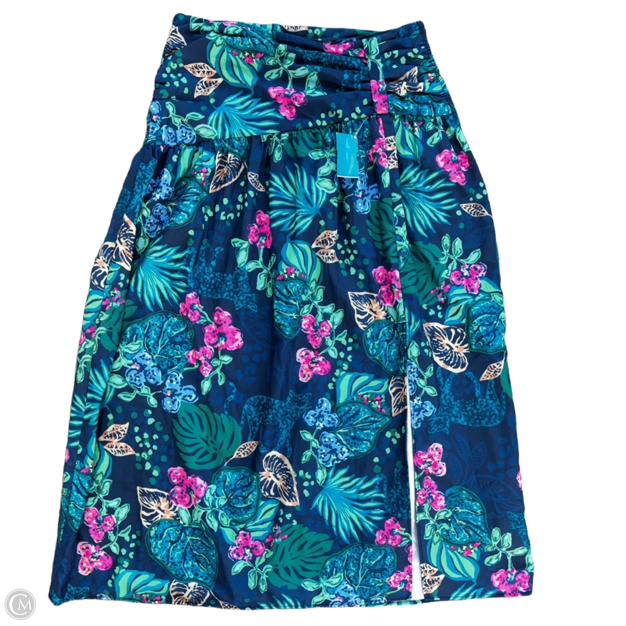 Skirt Designer By Lilly Pulitzer In Blue & Green, Size: S leather skirt modern