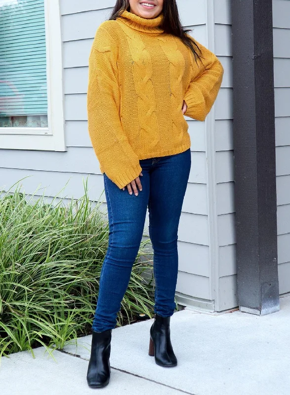 Elegant Turtleneck Sweater Houndstooth Herringbone Solid