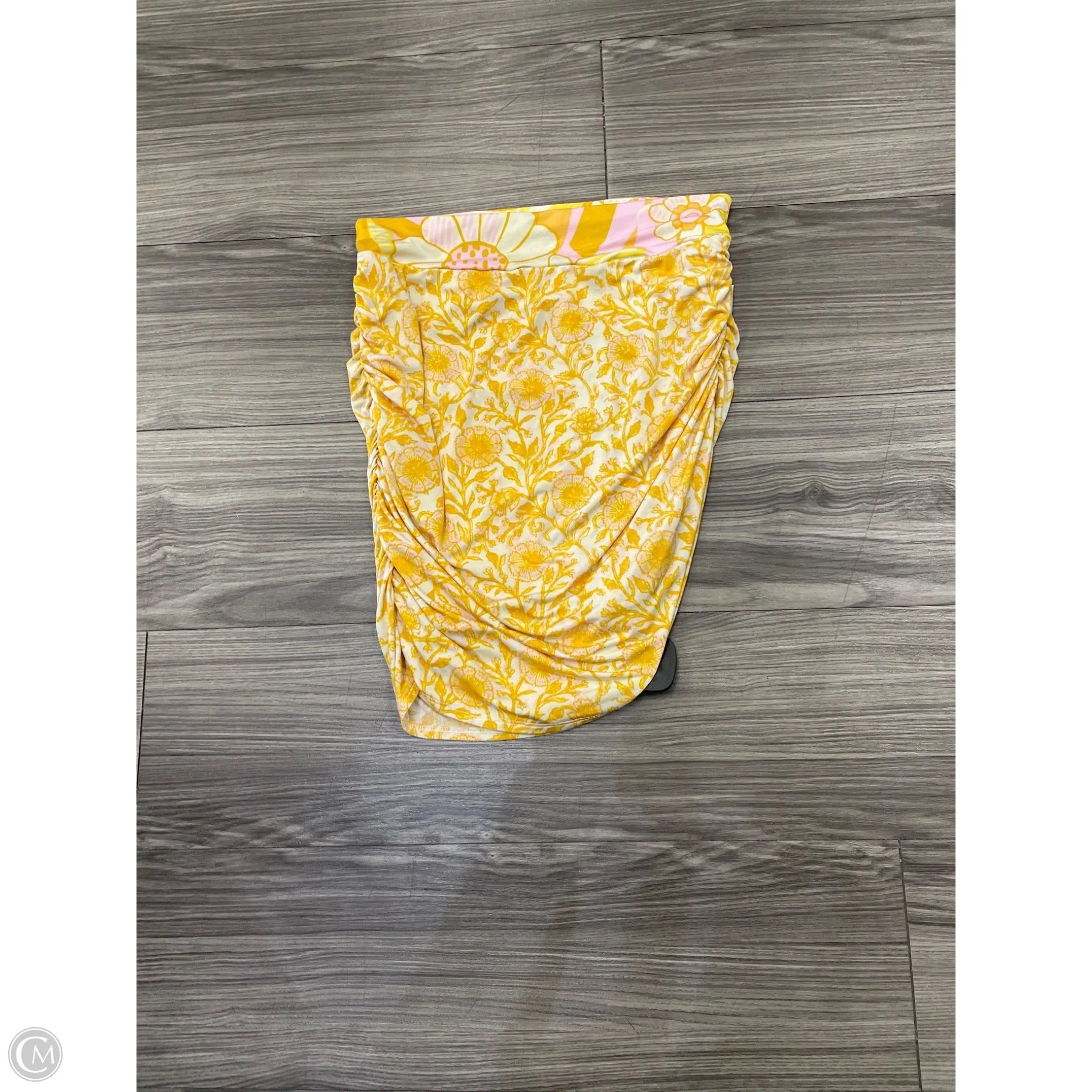 Skirt Designer By Free People In Yellow, Size: S floral skirt print