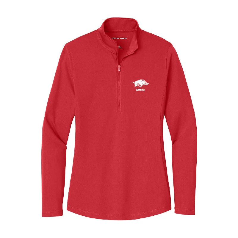 Arkansas - NCAA Women's Gymnastics : Kalyxta Gamiao - Women's Lightweight Quarter Zip Jacket Knit Fabric Woven Fabric Fleece Fabric Arkansas - NCAA Women's Gymnastics : Kalyxta Gamiao - Women's Lightweight Quarter Zip Jacket Knit Fabric Woven Fabric Fleece Fabric