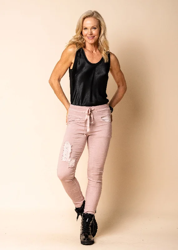 Anita Pants in Blush Comfortable Jogger Trousers
