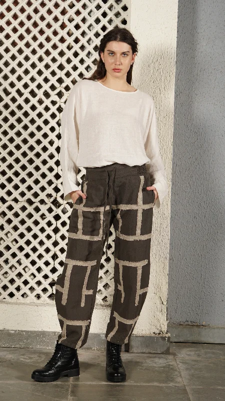 Benton Linen Blend Pants in Khaki Trendy Velvet Pants