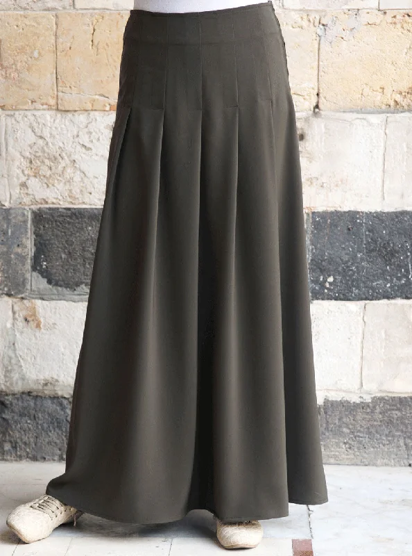 Multi-Pleat Maxi Skirt denim skirt stylish