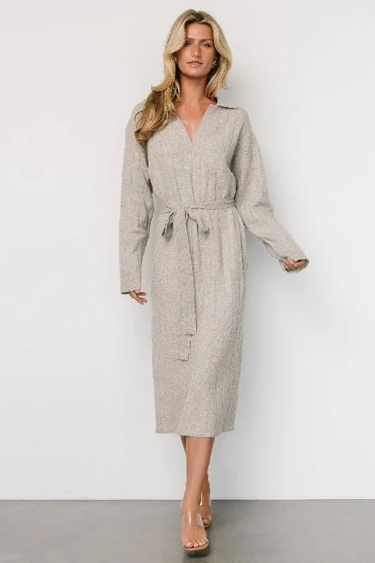 Barrie Sweater Dress | Gray Handmade Hand-knitted Hand-woven