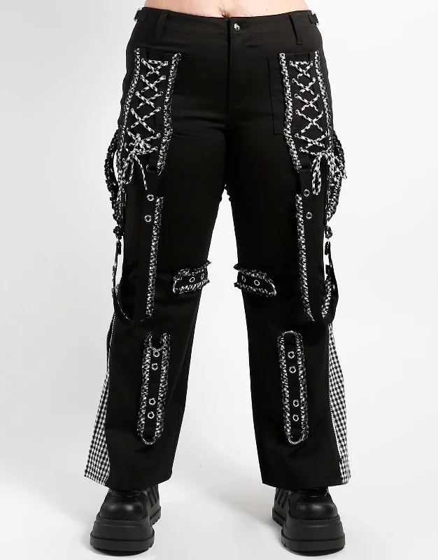 CURVE SOLID BO PEEP DARK STREET PANT WHITE Trendy Wide-Legged Trousers