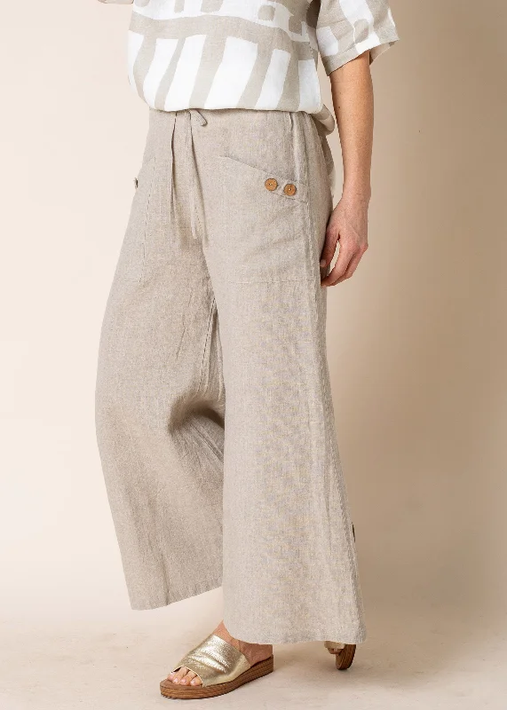 Annalise Linen Pant in Latte Comfortable Fleece Pants