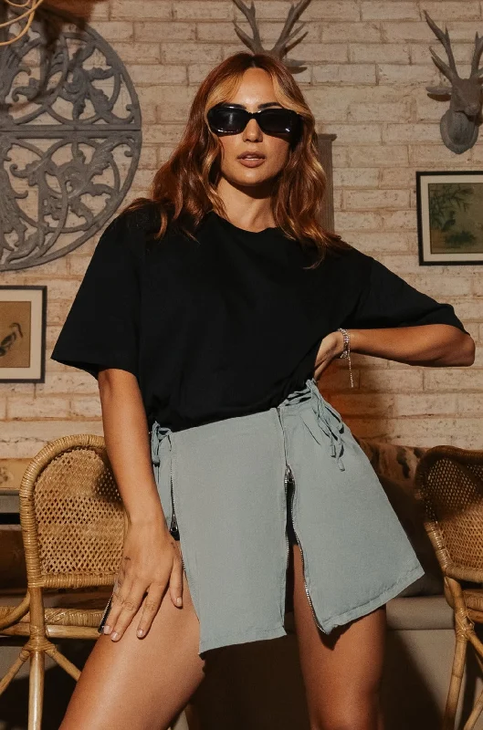 Zip Up Grey Skirt summer skirt style