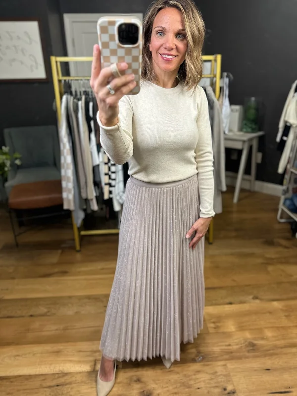 Under The Lights Lurex Maxi Skirt - Blush chiffon skirt floaty