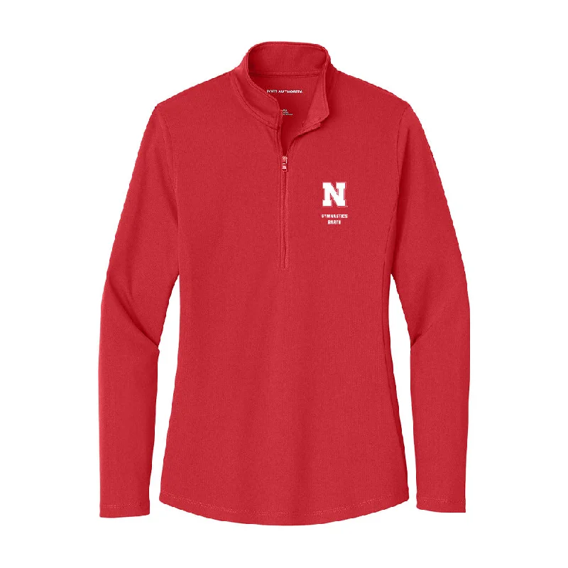 Nebraska - NCAA Women's Gymnastics : Katelyn Barth - Women's Lightweight Quarter Zip Jacket Welt Pockets Slit Pockets Flap Pockets Nebraska - NCAA Women's Gymnastics : Katelyn Barth - Women's Lightweight Quarter Zip Jacket Welt Pockets Slit Pockets Flap Pockets