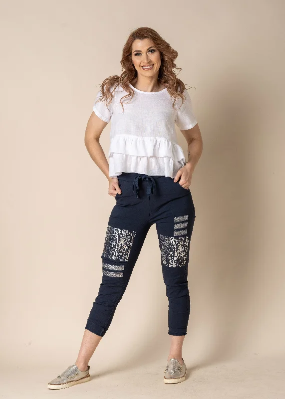 Silvana Pants in Navy Comfortable Wide-Leg Pants