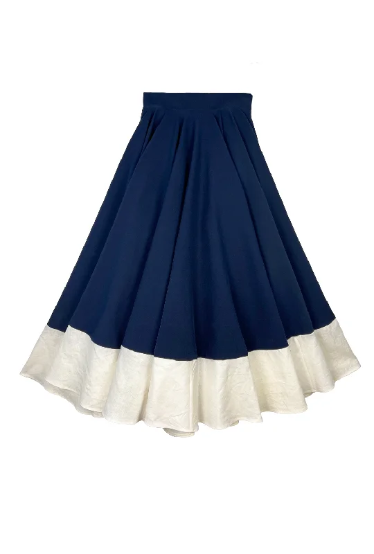 Buru x Jaimie Dewberry Lucinda Circle Skirt - Navy & Ivory lace skirt romantic
