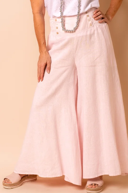 Hayden Linen Pants in Blush Classic Straight Pants