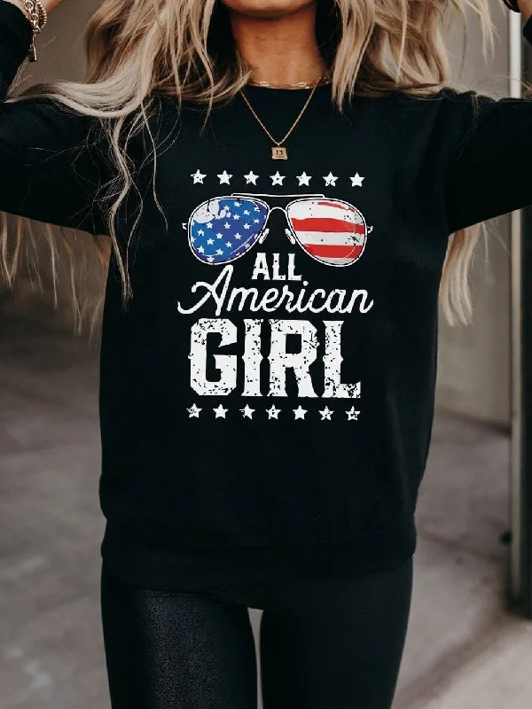 All American Girl Black Flag Print Long Sleeve Sweater Long Sweater Short Sweater Cropped Sweater All American Girl Black Flag Print Long Sleeve Sweater Long Sweater Short Sweater Cropped Sweater