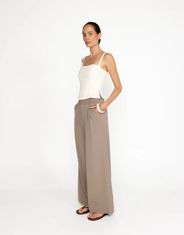 Chicago Pants (Mushroom) - Petite Casual Drawstring Pants
