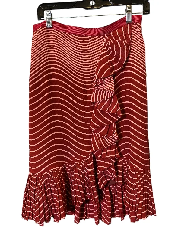 Skirt Designer By Tory Burch In Striped Pattern, Size: 6 silk skirt lustrous