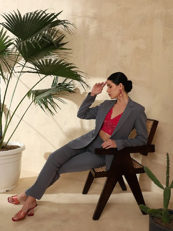 Stretch Pant suit- Dark Grey Fashionable Jogger Pants
