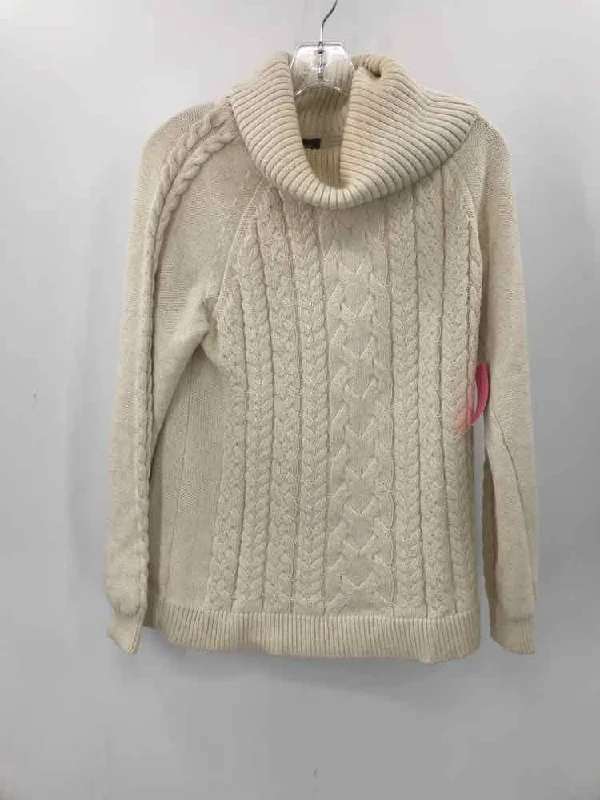 Pre-Owned Tommy Bahama Ivory Size Medium Turtleneck Sweater Fitted Slim Tailored