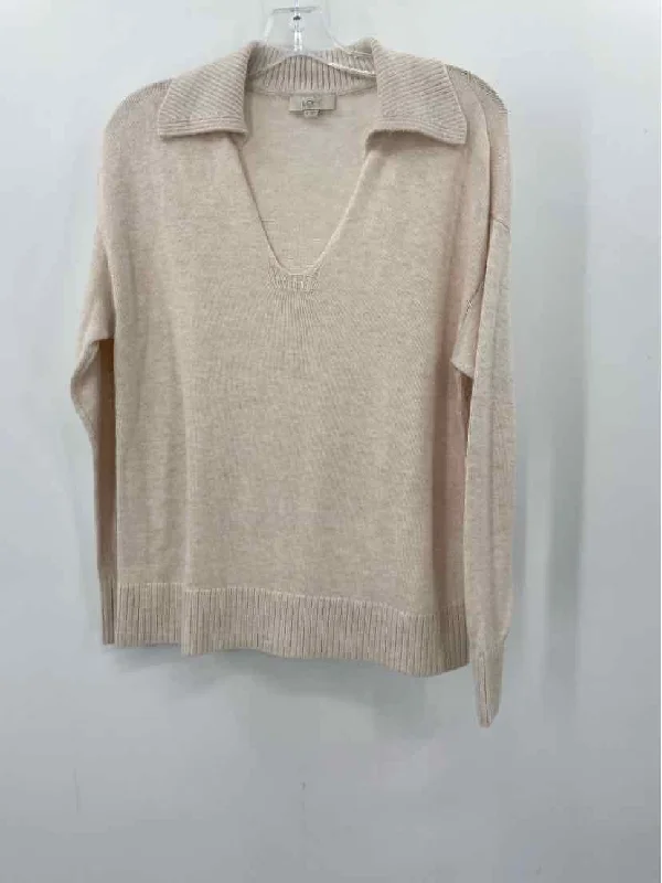 Pre-Owned Loft Ivory Size Small Long Sleeve Sweater Satin Blend Silk Blend Wool Blend