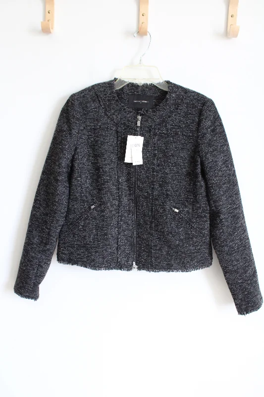 NEW Banana Republic Black Tweed Jacket | 4 Denim Fabric Leather Fabric Suede Fabric NEW Banana Republic Black Tweed Jacket | 4 Denim Fabric Leather Fabric Suede Fabric