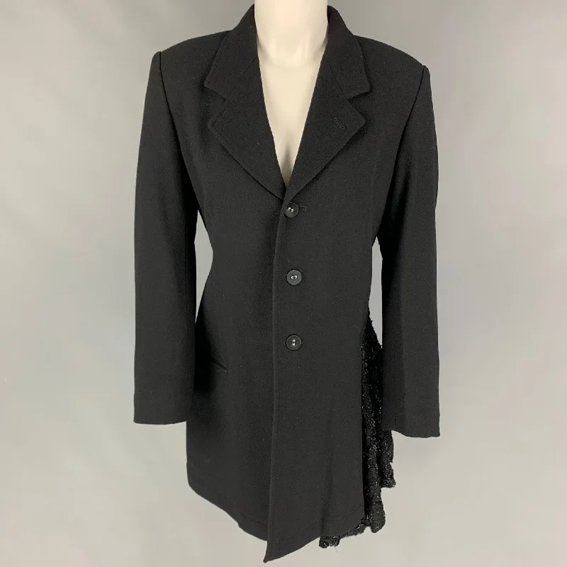 REI KAWAKUBO Size M Black Wool Mixed Fabrics Jacket Mesh Jacket Canvas Jacket Denim Jacket REI KAWAKUBO Size M Black Wool Mixed Fabrics Jacket Mesh Jacket Canvas Jacket Denim Jacket