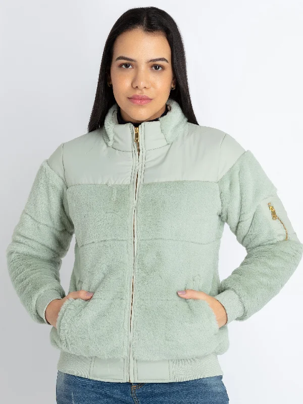 Womens Quilted High Neck Jacket Chenille Fabric Brocade Fabric Lace Fabric