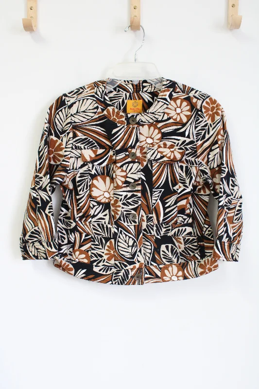 Ruby Rd. Black Brown Floral Denim Jacket | 6 Petite Trench Coat Raincoat Waterproof Jacket Ruby Rd. Black Brown Floral Denim Jacket | 6 Petite Trench Coat Raincoat Waterproof Jacket