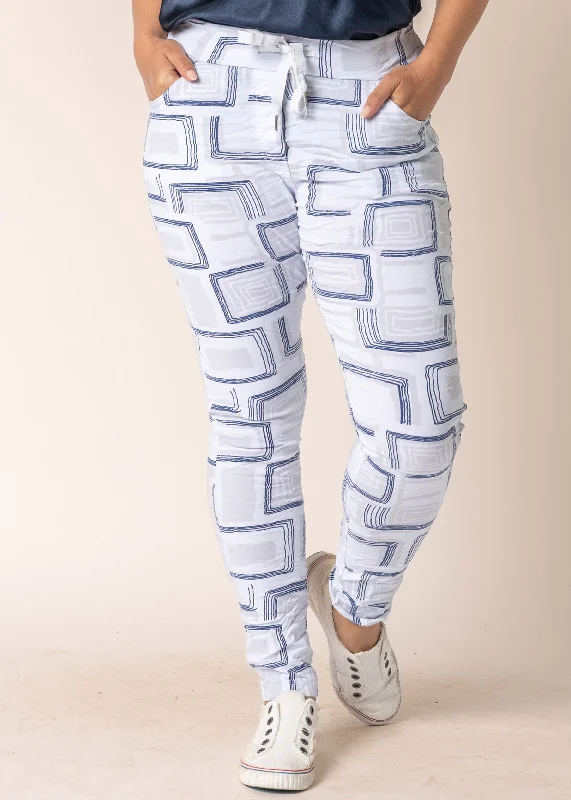 Harp Pants in White Lightweight Linen Pants