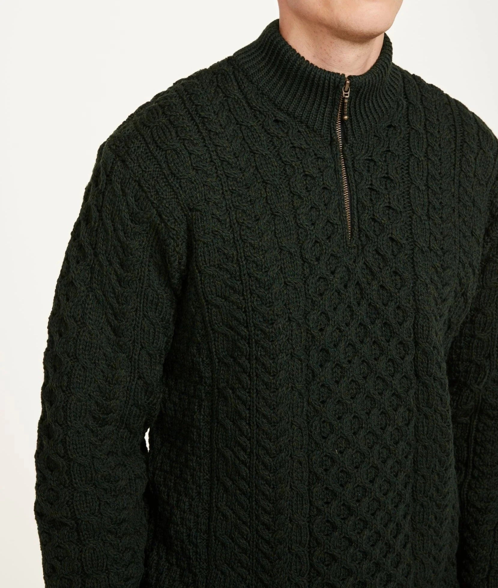 Merino Wool 1/4 Zip Men's Sweater Anti-Pilling Anti-Shrink Durable