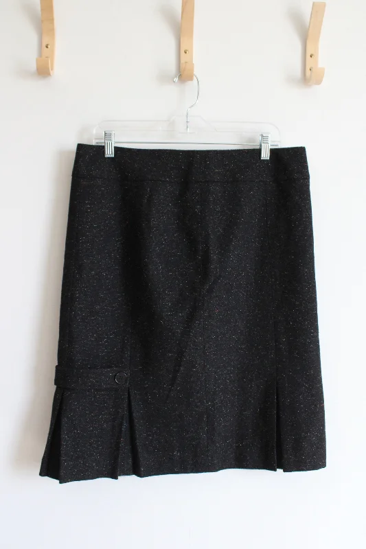 Talbots Black Multi-Colored Speckled Skirt | 12 a-line skirt cut