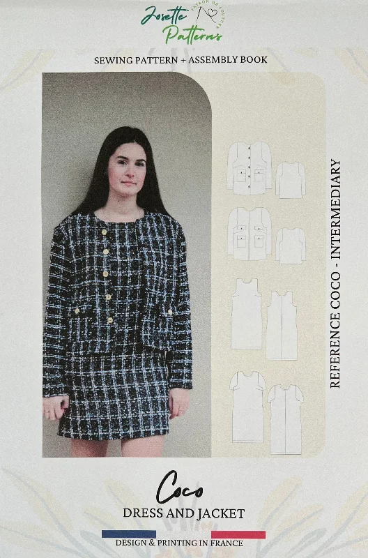 Coco - Womens Dress / Jacket - Josette Patterns Ribbed Jacket Pleated Jacket Ruffled Jacket Coco - Womens Dress / Jacket - Josette Patterns Ribbed Jacket Pleated Jacket Ruffled Jacket