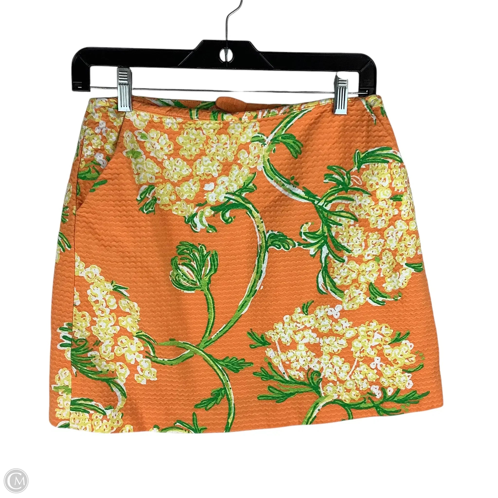 Skirt Designer By Lilly Pulitzer In Orange, Size: 6 pleated skirt texture