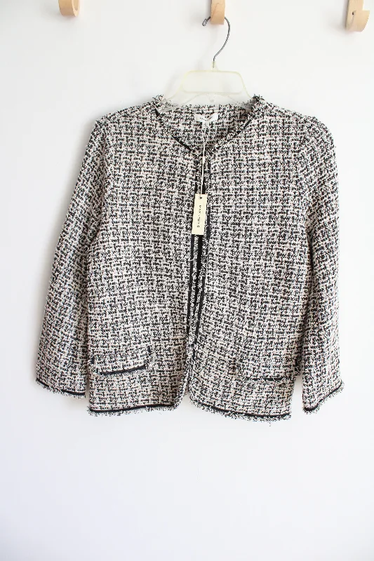 NEA Max Studio Black White Tween Woven Jacket | M Satin Jacket Silk Jacket Chiffon Jacket NEA Max Studio Black White Tween Woven Jacket | M Satin Jacket Silk Jacket Chiffon Jacket