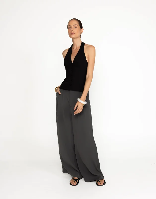 Chicago Pants (Slate) - Petite Cozy Maternity Pants