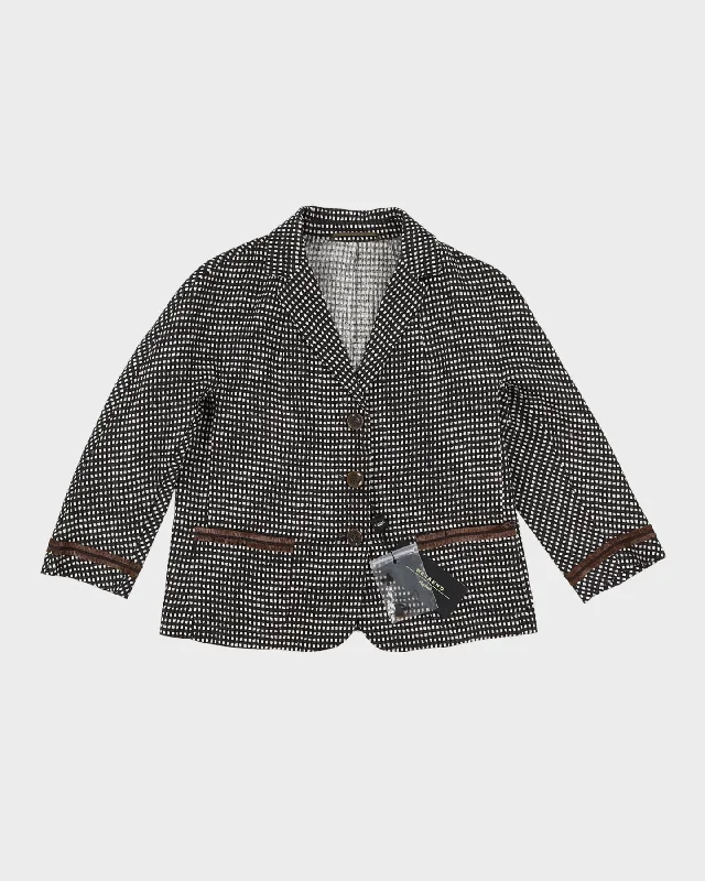 MaxMara Weekend Brown Patterned Blazer Jacket - S Notch Collar Peter Pan Collar Cowl Neck MaxMara Weekend Brown Patterned Blazer Jacket - S Notch Collar Peter Pan Collar Cowl Neck