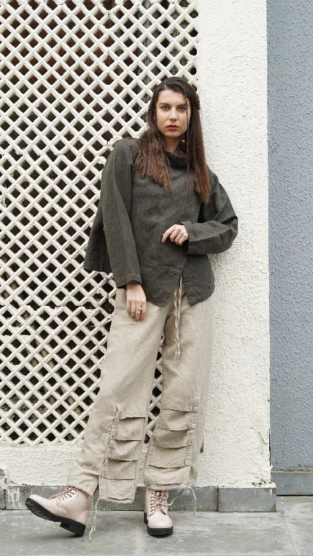 Polaris Linen Blend Pant in Latte Casual Yoga Pants